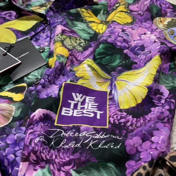 Dolce & Gabbana x Khaled Short poplin shirt butterfly print knot detail - Picture 15 of 15